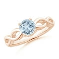 thumbnail image 1 of ANGARA Natural Solitaire Aquamarine Infinity Shank Ring in 14K Rose Gold for Women (Size-6mm) | March Birthstone, Birthday, Anniversary, Jewelry Gift for Women | Natural Aquamarine Ring, 1 of 8