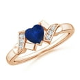 thumbnail image 1 of ANGARA Natural Solitaire Blue Sapphire Heart Ring with Diamond Accents in 14K Rose Gold for Women (Size-5mm) | September Birthstone, Anniversary, Jewelry Gift for Women | Natural Blue Sapphire Ring, 1 of 8