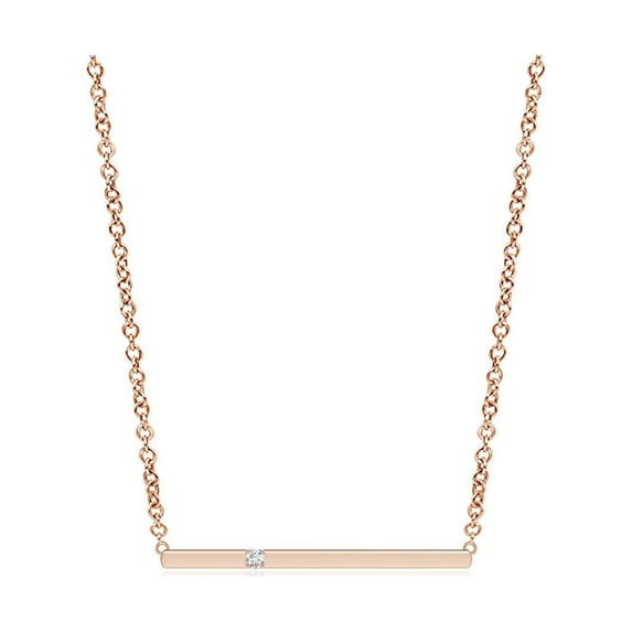 ANGARA Natural Solitaire Diamond Bar Pendant Necklace in 14K Rose Gold for Women (Size-1.7mm| Color-G| Clarity-VS2) | April Birthstone, Anniversary, Jewelry Gift for Women | Natural Diamond Necklace