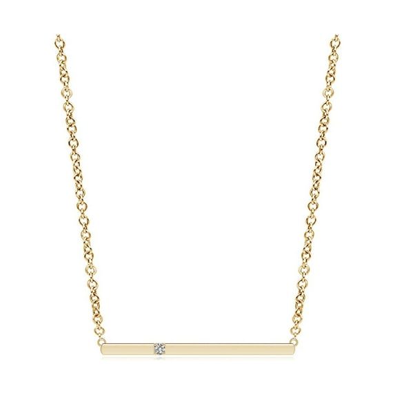ANGARA Natural Solitaire Diamond Bar Pendant Necklace in 14K Yellow Gold for Women (Size-1.7mm| Color-K| Clarity-I3) | April Birthstone, Anniversary, Jewelry Gift for Women | Natural Diamond Necklace
