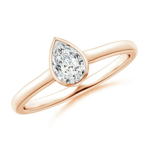 ANGARA Natural Solitaire Diamond Engagement Ring in 14K Rose Gold for Women (Size-6x4mm| Color-H| Clarity-SI2) | April Birthstone, Anniversary, Jewelry Gift for Women | Natural Diamond Ring
