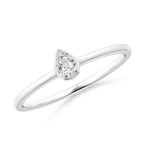 ANGARA Natural Solitaire Diamond Engagement Ring in 14K White Gold for Women (Size-4x2.5mm| Color-H| Clarity-SI2) | April Birthstone, Anniversary, Jewelry Gift for Women | Natural Diamond Ring