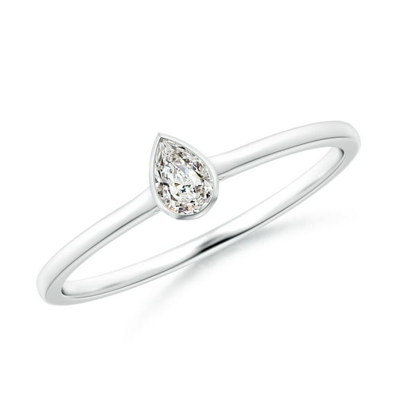 ANGARA Natural Solitaire Diamond Engagement Ring in 14K White Gold for Women (Size-4x2.5mm| Color-I-J| Clarity-I1-I2) | April Birthstone, Anniversary, Jewelry Gift for Women | Natural Diamond Ring