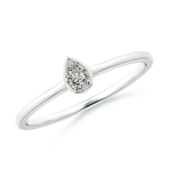 ANGARA Natural Solitaire Diamond Engagement Ring in 14K White Gold for Women (Size-4x2.5mm| Color-K| Clarity-I3) | April Birthstone, Anniversary, Jewelry Gift for Women | Natural Diamond Ring