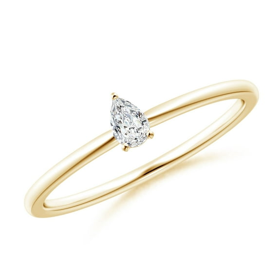ANGARA Natural Solitaire Diamond Engagement Ring in 14K Yellow Gold for Women (Size-4x2.5mm| Color-H| Clarity-SI2) | April Birthstone, Anniversary, Jewelry Gift for Women | Natural Diamond Ring
