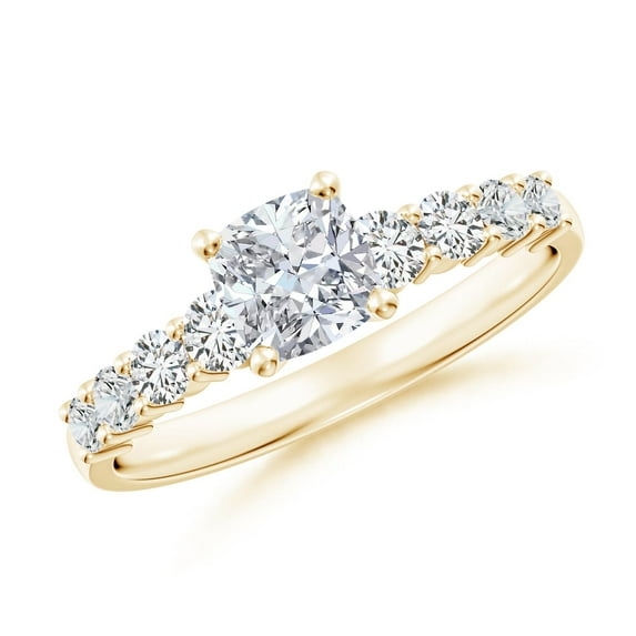 ANGARA Natural Solitaire Diamond Engagement Ring in 14K Yellow Gold for Women (Size-5.25mm| Color-H| Clarity-SI2) | April Birthstone, Anniversary, Jewelry Gift for Women | Natural Diamond Ring