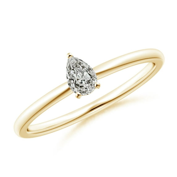 ANGARA Natural Solitaire Diamond Engagement Ring in 14K Yellow Gold for Women (Size-5x3mm| Color-K| Clarity-I3) | April Birthstone, Anniversary, Jewelry Gift for Women | Natural Diamond Ring