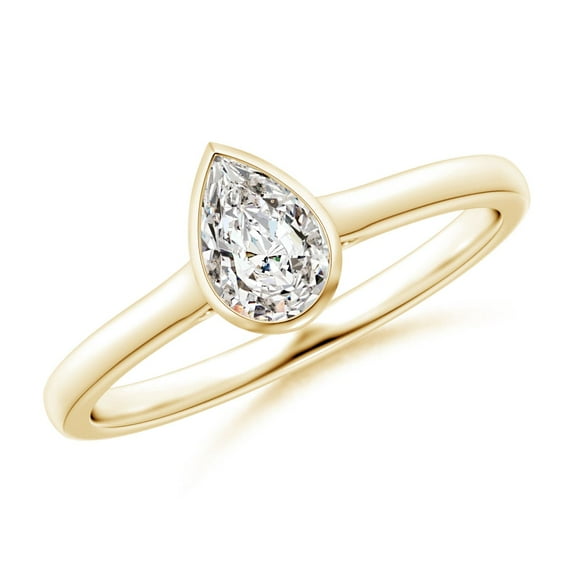 ANGARA Natural Solitaire Diamond Engagement Ring in 14K Yellow Gold for Women (Size-6x4mm| Color-I-J| Clarity-I1-I2) | April Birthstone, Anniversary, Jewelry Gift for Women | Natural Diamond Ring