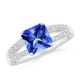 thumbnail image 1 of ANGARA Natural Solitaire Emerald-Cut 1.5 ct Tanzanite Split Shank Ring in 14K White Gold for Women (Size-7mm) | December Birthstone, Anniversary, Jewelry Gift for Women | Natural Tanzanite Ring, 1 of 9