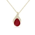 thumbnail image 1 of ANGARA Natural Solitaire Pear-Shaped 1.15 ct Ruby Flame Pendant in 14K Yellow Gold for Women (Size-8x6mm) | July Birthstone, Birthday, Anniversary, Jewelry Gift for Women | Natural Ruby Necklace, 1 of 9