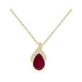 thumbnail image 1 of ANGARA Natural Solitaire Pear-Shaped Ruby Flame Pendant in 14K Yellow Gold for Women (Size-6x4mm) | July Birthstone, Birthday, Anniversary, Jewelry Gift for Women | Natural Ruby Necklace, 1 of 9