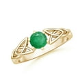 thumbnail image 1 of ANGARA Natural Solitaire Round Emerald Celtic Knot Ring in 14K Yellow Gold for Women (Size-5mm) | May Birthstone, Birthday, Anniversary, Jewelry Gift for Women | Natural Emerald Ring, 1 of 10