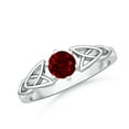 thumbnail image 1 of ANGARA Natural Solitaire Round Ruby Celtic Knot Ring in 14K White Gold for Women (Size-5mm) | July Birthstone Jewelry for Her | Natural Ruby Rings, 1 of 10