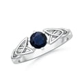 thumbnail image 1 of ANGARA Natural Solitaire Round Sapphire Celtic Knot Ring in 14K White Gold for Women (Size-5mm) | September Birthstone, Birthday, Anniversary, Jewelry Gift for Women | Natural Blue Sapphire Ring, 1 of 9
