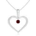 thumbnail image 1 of ANGARA Natural Solitaire Ruby Heart Pendant in 14K White Gold for Women (Size-2.5mm) | July Birthstone, Birthday, Anniversary, Jewelry Gift for Women | Natural Ruby Necklace, 1 of 8