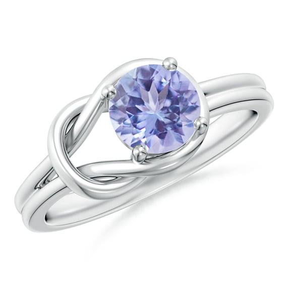ANGARA Natural Solitaire Tanzanite Infinity Knot Ring in 925 Sterling Silver for Women (Size-6mm) | December Birthstone, Birthday, Anniversary, Jewelry Gift for Women | Natural Tanzanite Ring