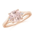 thumbnail image 1 of ANGARA Natural Split Shank Cushion 1.2 ct Morganite Solitaire Ring in 14K Rose Gold for Women | Birthday, Anniversary, Jewelry Gift for Women | Natural Morganite Ring, 1 of 11
