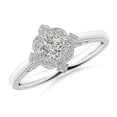 thumbnail image 1 of ANGARA Natural Style Cushion Diamond Filigree Engagement Ring in 14K White Gold for Women (Size-4mm| Color-K| Clarity-I3) | April Birthstone, Anniversary Jewelry Gift for Women | Natural Diamond Ring, 1 of 8
