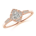 thumbnail image 1 of ANGARA Natural Style Cushion Diamond Ornate Engagement Ring in 14K Rose Gold for Women (Size-4mm| Color-K| Clarity-I3) | April Birthstone, Anniversary, Jewelry Gift for Women | Natural Diamond Ring, 1 of 9