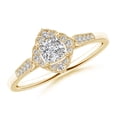 thumbnail image 1 of ANGARA Natural Style Diamond Ornate Engagement Ring in 14K Yellow Gold for Women (Size-4mm| Color-I-J| Clarity-I1-I2) | April Birthstone, Anniversary, Jewelry Gift for Women | Natural Diamond Ring, 1 of 8