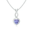 thumbnail image 1 of ANGARA Natural Tanzanite Infinity Heart Pendant with Diamonds in 925 Sterling Silver for Women (Size-5mm) | December Birthstone, Anniversary, Jewelry Gift for Women | Natural Tanzanite Necklace, 1 of 9