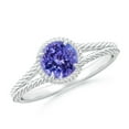 thumbnail image 1 of ANGARA Natural Tanzanite Twist Rope Split Shank Ring in 14K White Gold for Women (Size-6mm) | December Birthstone, Birthday, Anniversary, Jewelry Gift for Women | Natural Tanzanite Ring, 1 of 9