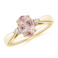 thumbnail image 1 of ANGARA Natural Tapered Shank 1.1 ct Morganite Solitaire Ring with Diamond Accents in 14K Yellow Gold for Women | Birthday, Anniversary, Jewelry Gift for Women | Natural Morganite Ring, 1 of 10