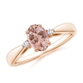 thumbnail image 1 of ANGARA Natural Tapered Shank Morganite Solitaire Ring with Diamond Accents in 14K Rose Gold for Women | Birthday, Anniversary, Jewelry Gift for Women | Natural Morganite Ring, 1 of 10