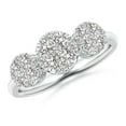 thumbnail image 1 of ANGARA Natural Three Stone Composite Diamond Ring in 14K White Gold for Women (Size-2.7mm| Color-I-J| Clarity-I1-I2) | April Birthstone, Anniversary, Jewelry Gift for Women | Natural Diamond Ring, 1 of 8