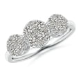 thumbnail image 1 of ANGARA Natural Three Stone Composite Diamond Ring in 14K White Gold for Women (Size-2.7mm| Color-K| Clarity-I3) | April Birthstone, Anniversary, Jewelry Gift for Women | Natural Diamond Ring, 1 of 8