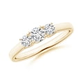 thumbnail image 1 of ANGARA Natural Three Stone Diamond Trellis Engagement Ring in 14K Yellow Gold for Women (Size-4mm| Color-H| Clarity-SI2) | April Birthstone, Anniversary, Jewelry Gift for Women | Natural Diamond Ring, 1 of 10