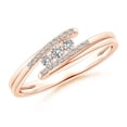 thumbnail image 1 of ANGARA Natural Three Stone Diamond Twin Bypass Ring in 14K Rose Gold for Women (Size-2.2mm| Color-I-J| Clarity-I1-I2) | April Birthstone, Anniversary, Jewelry Gift for Women | Natural Diamond Ring, 1 of 8