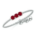 thumbnail image 1 of ANGARA Natural Three Stone Ruby Bar Bolo Ring in 14K White Gold for Women (Size-2mm) | July Birthstone, Birthday, Anniversary, Jewelry Gift for Women | Natural Ruby Ring, 1 of 8