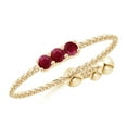 thumbnail image 1 of ANGARA Natural Three Stone Ruby Bar Bolo Ring in 14K Yellow Gold for Women (Size-2mm) | July Birthstone, Birthday, Anniversary, Jewelry Gift for Women | Natural Ruby Ring, 1 of 9