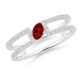 thumbnail image 1 of ANGARA Natural Tilted Marquise Ruby Parallel Split Shank Ring in 14K White Gold for Women (Size-5x2.5mm) | July Birthstone, Birthday, Anniversary, Jewelry Gift for Women | Natural Ruby Ring, 1 of 9