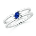 thumbnail image 1 of ANGARA Natural Tilted Marquise Sapphire Solitaire Split Shank Ring in 14K White Gold for Women (Size-5x2.5mm) | September Birthstone, Anniversary, Jewelry Gift for Women | Natural Blue Sapphire Ring, 1 of 9