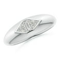 thumbnail image 1 of ANGARA Natural Triangle & Baguette Diamond Signet Ring in 14K White Gold for Women (Size-4mm| Color-I-J| Clarity-I1-I2) | April Birthstone, Anniversary, Jewelry Gift for Women | Natural Diamond Ring, 1 of 9