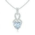 thumbnail image 1 of ANGARA Natural Trillion Aquamarine Dangle Pendant with Diamonds in 925 Sterling Silver for Women (Size-6mm) | March Birthstone, Anniversary, Jewelry Gift for Women | Natural Aquamarine Necklace, 1 of 8