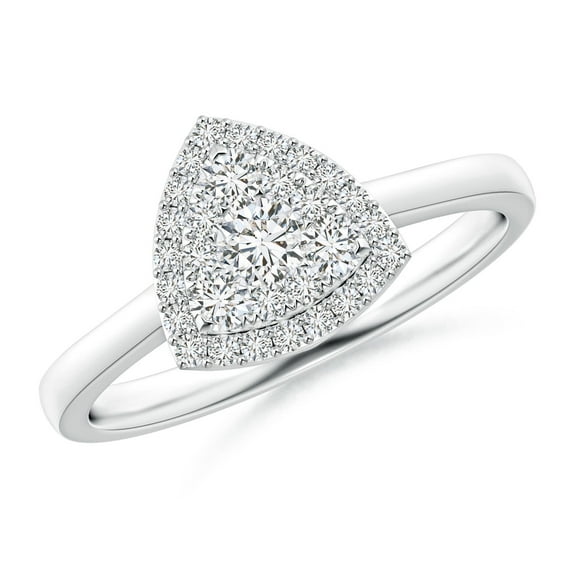 ANGARA Natural Trillion Composite Diamond Halo Ring in 14K White Gold for Women (Size-3.3mm| Color-H| Clarity-SI2) | April Birthstone, Anniversary, Jewelry Gift for Women | Natural Diamond Ring
