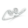 thumbnail image 1 of ANGARA Natural Two Stone Diamond Engagement Ring in 14K White Gold for Women (Size-3.2mm| Color-H| Clarity-SI2) | April Birthstone, Anniversary, Jewelry Gift for Women | Natural Diamond Ring, 1 of 7