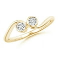 thumbnail image 1 of ANGARA Natural Two Stone Diamond Engagement Ring in 14K Yellow Gold for Women (Size-3.2mm| Color-H| Clarity-SI2) | April Birthstone, Anniversary, Jewelry Gift for Women | Natural Diamond Ring, 1 of 8