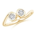 thumbnail image 1 of ANGARA Natural Two Stone Diamond Engagement Ring in 14K Yellow Gold for Women (Size-4.1mm| Color-H| Clarity-SI2) | April Birthstone, Anniversary, Jewelry Gift for Women | Natural Diamond Ring, 1 of 8