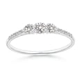 thumbnail image 1 of ANGARA Natural Unique Diamond 3 Stone Engagement Ring in 14K White Gold for Women (Size-3mm| Color-I-J| Clarity-I1-I2) | April Birthstone, Anniversary, Jewelry Gift for Women | Natural Diamond Ring, 1 of 9