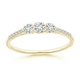 thumbnail image 1 of ANGARA Natural Unique Diamond Three Stone Engagement Ring in 14K Yellow Gold for Women (Size-3mm| Color-H| Clarity-SI2) | April Birthstone, Anniversary, Jewelry Gift for Women | Natural Diamond Ring, 1 of 9