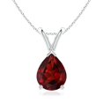 thumbnail image 1 of ANGARA Natural V-Bale Pear-Shaped 1.8 ct Garnet Solitaire Pendant in Platinum for Women (Size-9x7mm) | January Birthstone, Birthday, Anniversary, Jewelry Gift for Women | Natural Garnet Necklace, 1 of 9