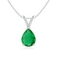 thumbnail image 1 of Angara Natural Emerald Pendant Necklace in 925 Sterling Silver for Women - May Birthstone Jewelry | Pear Shape Emerald Pendant Necklace, 1 of 9