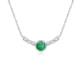 thumbnail image 1 of ANGARA Natural Vintage Inspired Emerald and Diamond Curved Bar Pendant in 925 Sterling Silver for Women (Size-4mm) | May Birthstone, Anniversary, Jewelry Gift for Women | Natural Emerald Necklace, 1 of 7