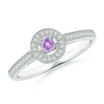 thumbnail image 1 of ANGARA Natural Vintage Style Amethyst Halo Ring with Milgrain Detailing in 14K White Gold for Women (Size-2.5mm) | February Birthstone, Anniversary, Jewelry Gift for Women | Natural Amethyst Ring, 1 of 9