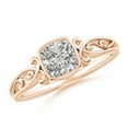 thumbnail image 1 of ANGARA Natural Vintage Style Cushion Diamond Solitaire Ring in 14K Rose Gold for Women (Size-5mm| Color-K| Clarity-I3) | April Birthstone, Anniversary, Jewelry Gift for Women | Natural Diamond Ring, 1 of 9