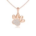 thumbnail image 1 of ANGARA Natural pave-Set Diamond Paw Print Pendant in 14K Rose Gold for Women (Size-1.1mm| Color-G| Clarity-VS2) | April Birthstone, Anniversary, Jewelry Gift for Women | Natural Diamond Necklace, 1 of 9